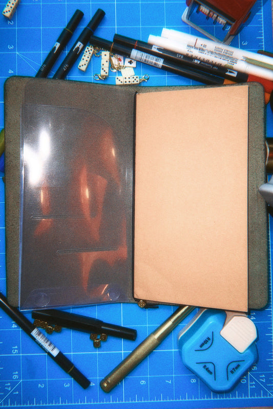 Traveler’s Style Leather Journal Cover - Olive - Standard Size