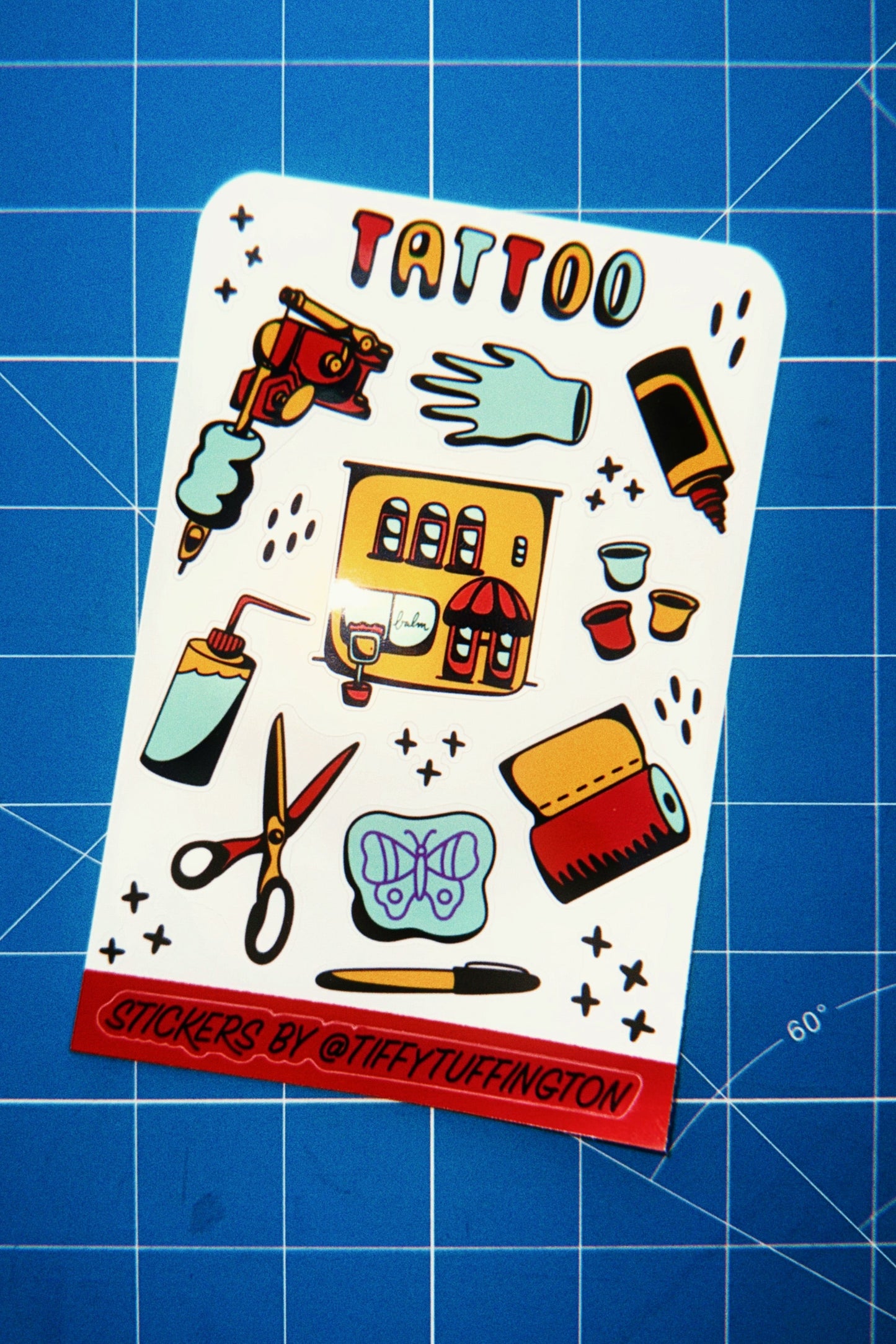 TATTOO SHOP STICKER SHEET