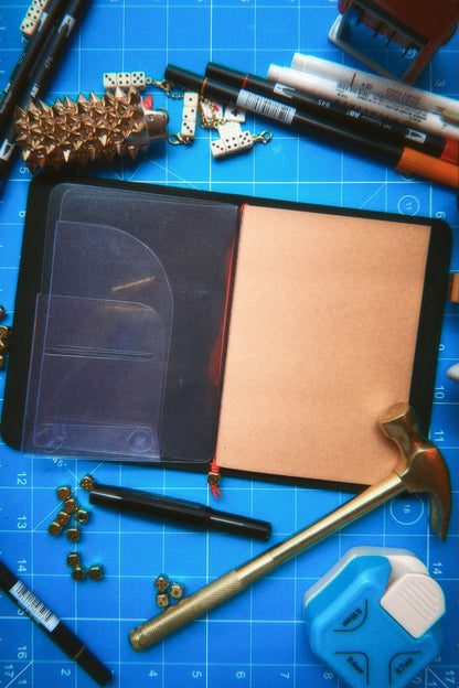 Traveler’s Style Leather Journal Cover - Black - A6 Size