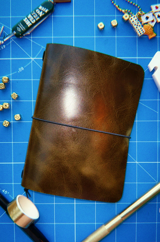 Traveler’s Style Leather Journal Cover - Olive - A6 Size