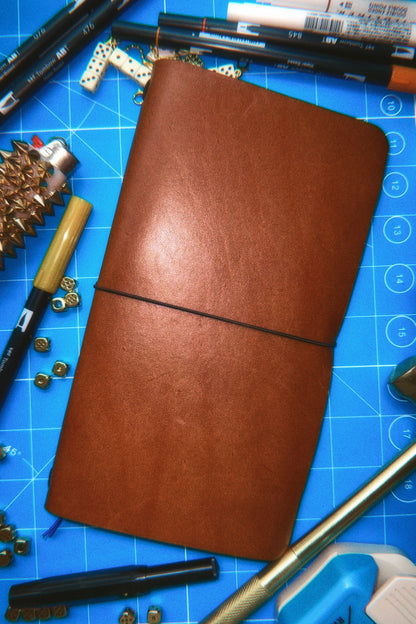Traveler’s Style Leather Journal Cover - Brown - Standard Size