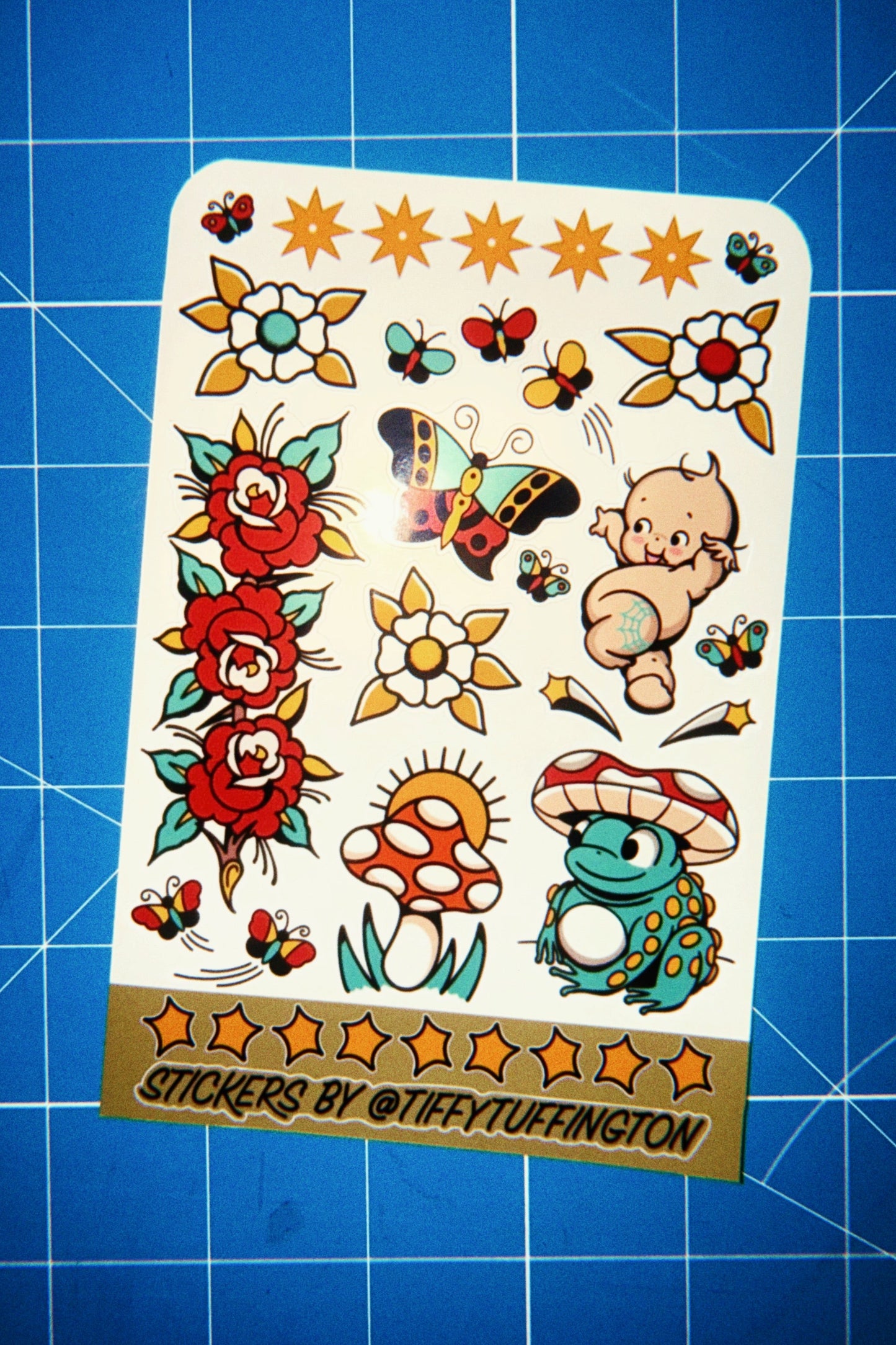 KEWPIE FROG STICKER SHEET