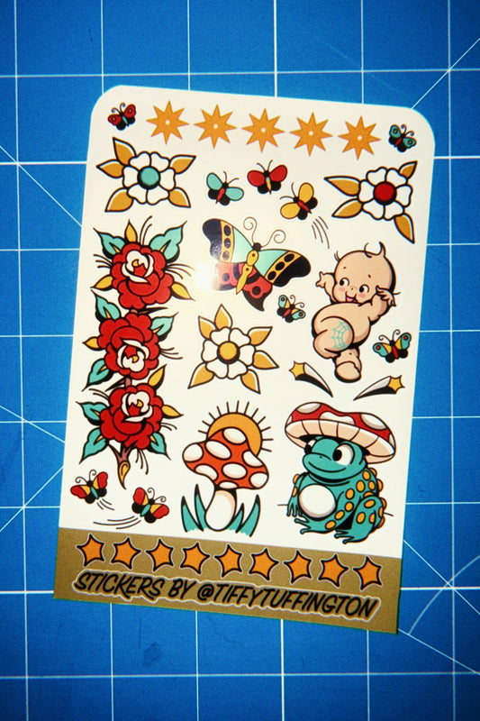 KEWPIE FROG STICKER SHEET