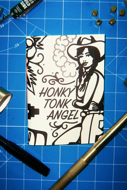 A6 Size Blank Notebook Insert - Honky Tonk Angel