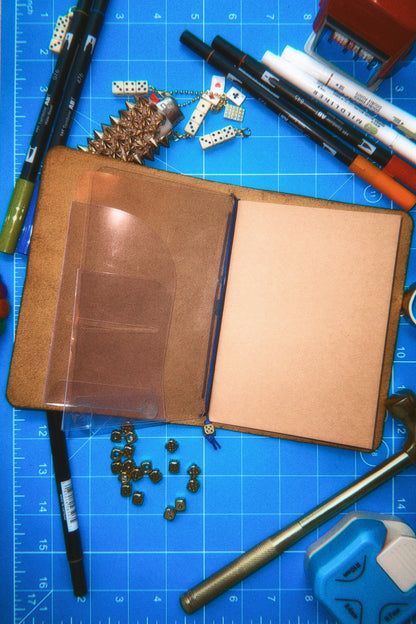 Traveler’s Style Leather Journal Cover - Brown - A6 Size